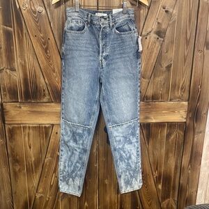 PacSun High-Rise Slim Straight Two-Tone Blue Jeans